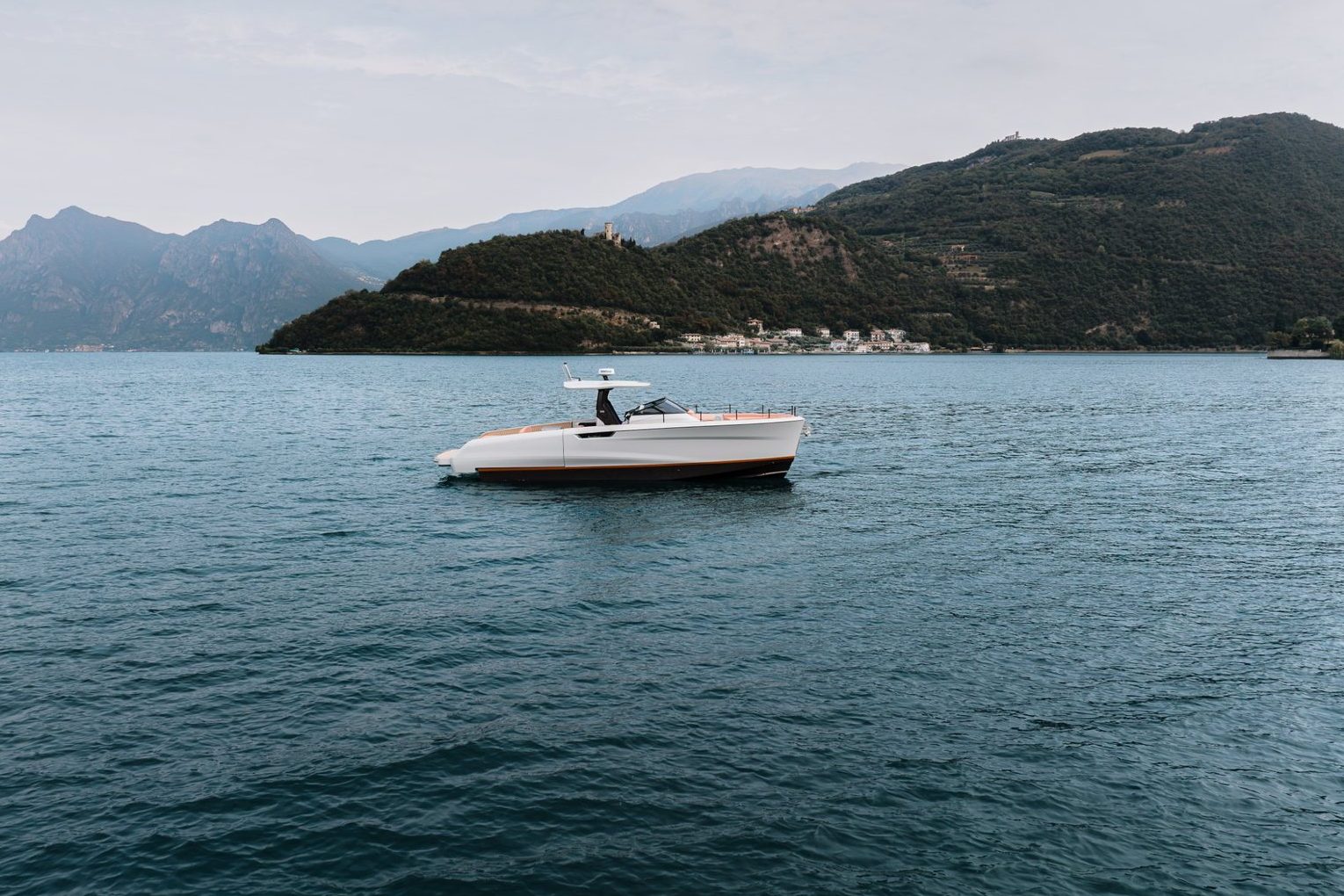 ASTOR 38 hull 004 at anchor on calm water
