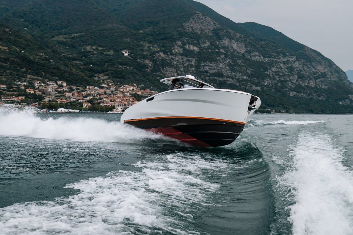 ASTOR 38 under way with a bow wave