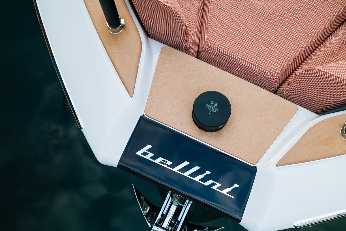 Bow of the ASTOR 38 with Bellini badge